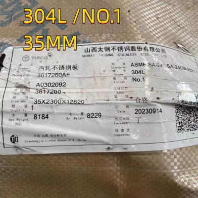 China Chapa de aço inoxidável ASTM A240 grau 304L de espessura 40 mm, largura 1000 mm e comprimento 2600 mm à venda