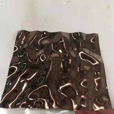 China Decoration Water Wave Stainless SUS304 Steel Panel Sheet Silver Polished for sale