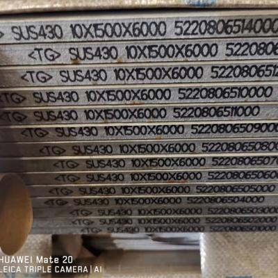Chine Les plaques d'acier inoxydables de la norme 430 laminés à chaud de JIS G4304 430 SUS430 solides solubles plaquent à vendre
