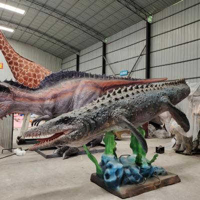China Parque de diversões de aventura Mosasaurus dinossauro Modelo animado Artificial Moving Dinossauros 3D de tamanho real à venda