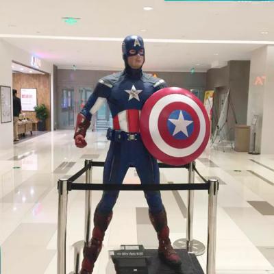 China Resin Figure Marvel Statue Outdoor Captain America Sculpture for sale