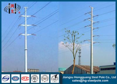 China 25FT - 90FT Anticorrosive Electrical Steel Utility Poles With Cross Arm for sale