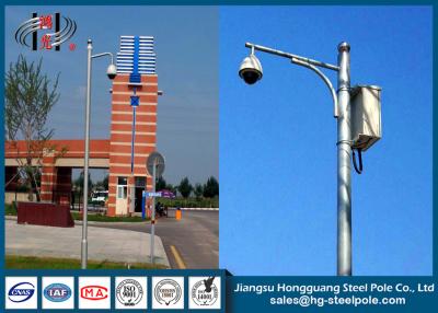 China Q235 CCTV Camera Pole With Hot Dip Galvanized / Powder Coated / Painting Craft for sale