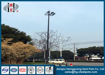 China SS400 Octagonal Anti Rust Flood Light Poles With Inner Climbing Ladder For Residential Area Lighting for sale