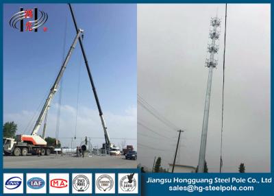 China Communication Monopole Mobile Antenna Tower For Broadcasting With Climbing Ladder for sale