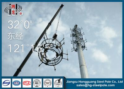 China 30m Height Telecommunication Towers Flange Connection For Broadcasting With Platforms for sale