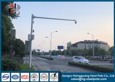 China Security Monitor CCTV Camera Pole  , Telescopic Galvanized Steel Pole for sale