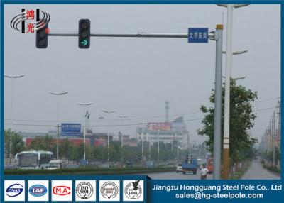 China Hot Dip Galvanization Material Q345 Traffic Light Pole 6M Height Traffic Light Lamp for sale