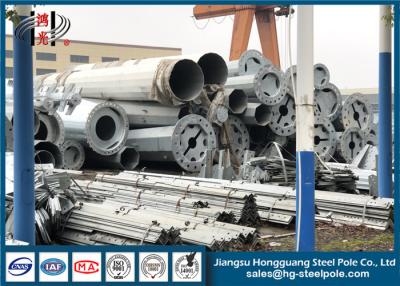 China HDG Stainless Steel Pole Electrical Power Transformation Use With Base Plate for sale