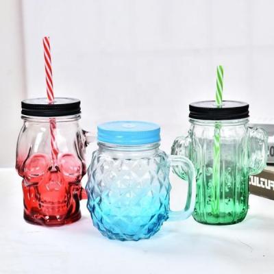 China 100ML-650ML Mason Glass Jar With Straw For Food Freshness Preservation for sale