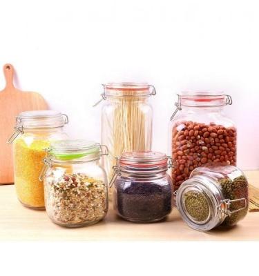 China Square Glass Storage Jar ZS-S125 Transparent Food Storage Canister for sale