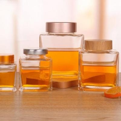 China Highly Transparent Square Glass Jar 5ml To 5000ml Glass Jar For Storage for sale