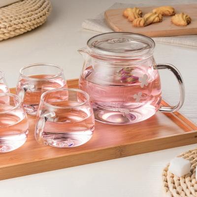 China Thickened Leakproof Glass Teapot Set , Multi Scene Borosilicate Glass Coffee Cup for sale