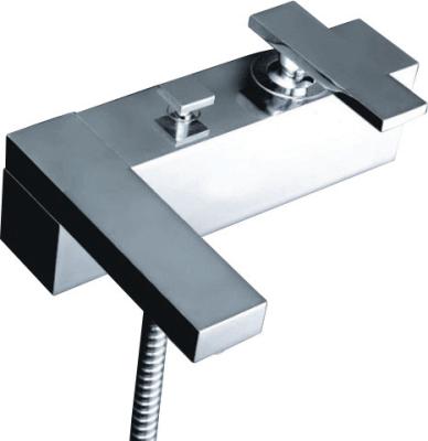 China Two Hole Brass Single Handle Tub And Shower Faucet with Square Main Body for sale