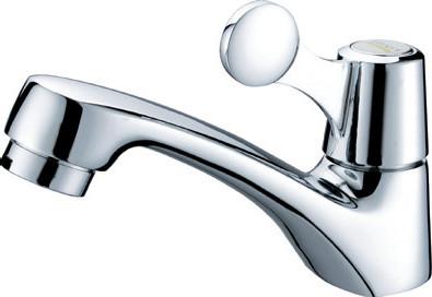 China CE Durable Single Cold Water Taps / Brass Water Saving Ceramic Basin Faucet for Public for sale