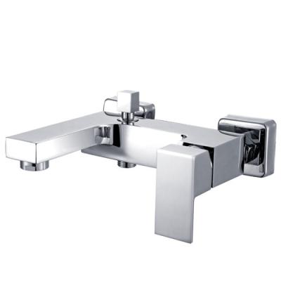 China Chrome plated Single Handle Brass Bathtub Faucet Built - In Two Holes for sale