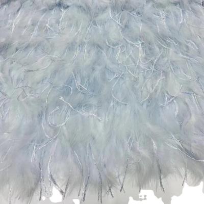 China Supoo Luxurious 3D feathers lace with sequins embroidery lace wedding bridal dress African lace fabric for sale