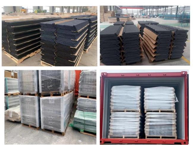 China Factory Directly Sell Square Type Colored Stone Coated Metal Roof Tile