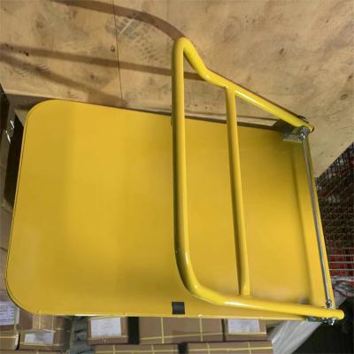 China Yellow 900x600mm Steel Foldable Platform Trolley Four Wheel For Warehouses for sale
