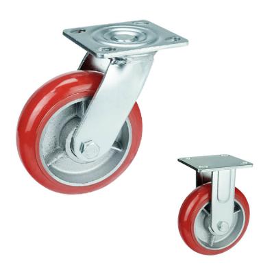 China PU 350kg Capacity 6 Inch Heavy Duty Caster Wheels For Industrial for sale