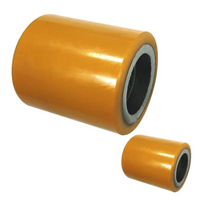 China Polyurethane 80mm Pallet Jack Roller Wheels With 1870lbs Capacity for sale