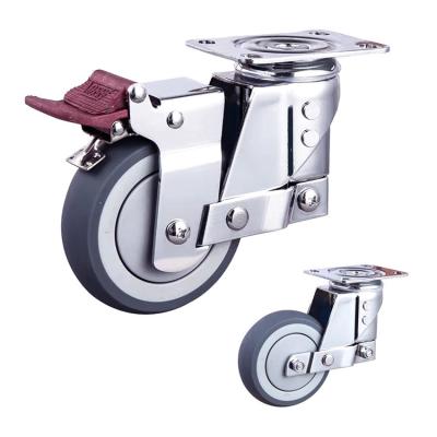China TPR 5 Inch Locking Swivel Casters , 120kg Capacity Small Spring Loaded Casters for sale
