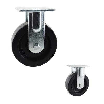China 150mm 6 Inch Black Heat Resistant Fixed 400kg Heavy Duty Rigid Casters for sale