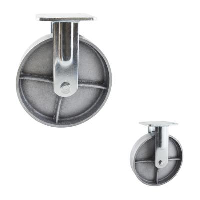 China 200mm Diameter 300kg Load Capacity Cast Iron Metal Trolley Wheels for sale