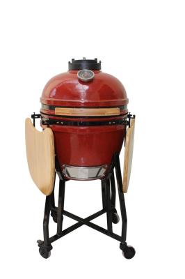 China Tropical Red Color 18 Inch Kamado Grill 48cm Ceramic Charcoal for sale