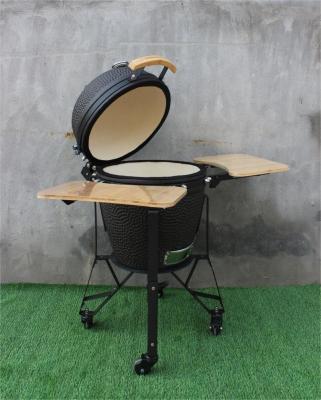 China Outdoor Kamado Ceramic Smoker Grill 51cm 20 Inch Matte Black Color for sale