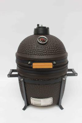 China Outdoor Charcoal 16 Inch Kamado Grill Ceramic Matte Black Color 40cm for sale