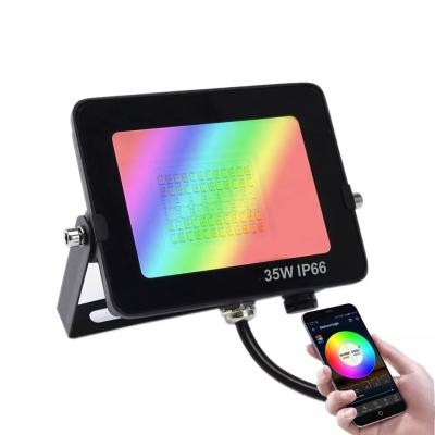 China Outdoor Waterproof Smartphone Controlled RGBW LED Flood Lights For Music Time Settings for sale