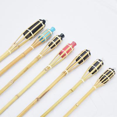 China 115cm Natural Bamboo Torch Colorful For Outside Luau Party Festival Celebration for sale