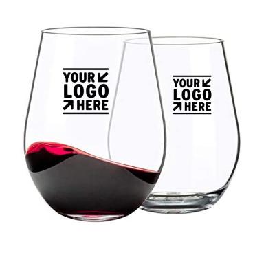 China 100% Shatterproof  Logo Imprinted Products Stemless Plastic Wine Glasses for sale
