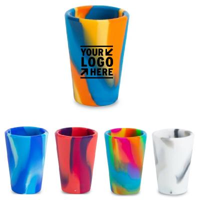 China Colorful  Logo Imprinted Products 1.5OZ Silicone Pint Shot Glasses for sale