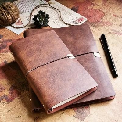 China Rustic Vintage Handmade Large Leather Journal Writing Notebook  Custom Logo for sale