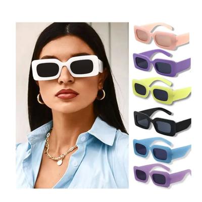 China Custom Logo Wide Frame UV Blocking Sunglasses Rectangle Fashion Vintage Women for sale