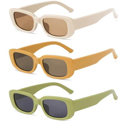 China Classical Retro Women Fashion Square Sun Shades Vintage Rectangle Sunglasses Green Lens Eyewear UV400 for sale