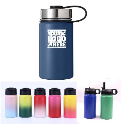 China Iron Flask Sport Water Bottle 12OZ Logo Imprinted Products  Wide Mouth Insulated for sale