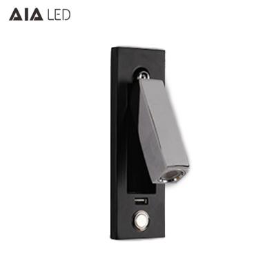 China impaction hotel wall light with usb port 3W usb book lighting rechargeable headboard led bed wall light for sale
