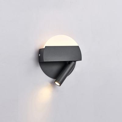 China Wall lamp modern bedroom study lens acrylic shade wall light led simple living room lamp creative hotel bed for sale