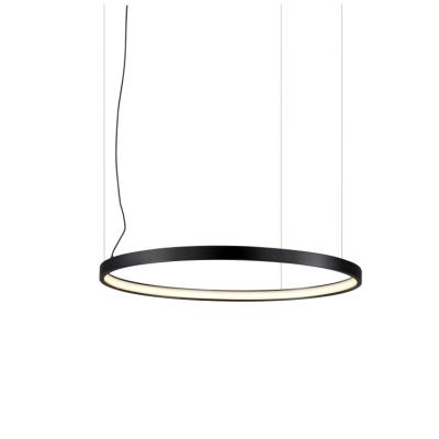 China DIY black modern led ring pendant lamp led ring chandelier droplight ceiling lamp for hotel decoration for sale