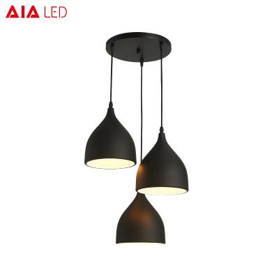 China Indoor Black 3piece/set  E27 dining room pendant light/LED droplight for eating house for sale