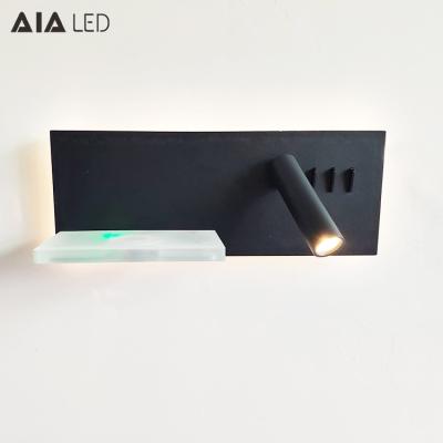 China Wireless charging reading wall light led bed lamp for USB bedside wall light led headboard wall lamp for hotel for sale