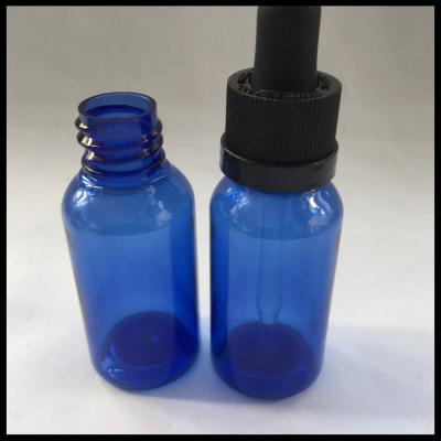 China Small Eye Dropper Bottles Blue , Essential Oil Empty Plastic Dropper Bottles for sale