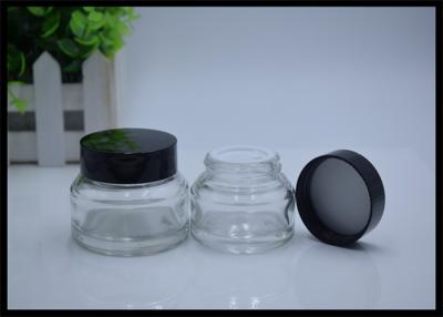 China Clear Glass Cosmetic Cream Jar Containers 30g 50g for sale