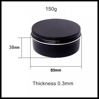 China Black Metal Aluminium Cosmetic Tins Herbs Spices Storage Jar 150g Capacity for sale