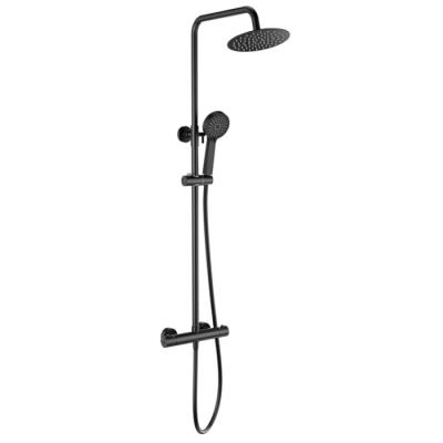 China Wall Mounted Exposed Valve Showers Matt Black Dual Control Exposed Mixer Shower for sale