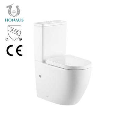 China ISO Modern 2 Piece Toilet Bowl Soft Cover Cyclone Flush Toilet For Hotel Home for sale