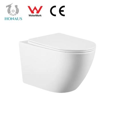 China Watermark CE Wall Hanging Commode Rimless Water Closet Washdown Type for sale